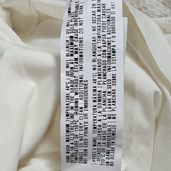 NWT Colcci Jeanswear Cream Embroidered HI/LOW Spagetti Strap Dress Womens Size L - Picture 12 of 16